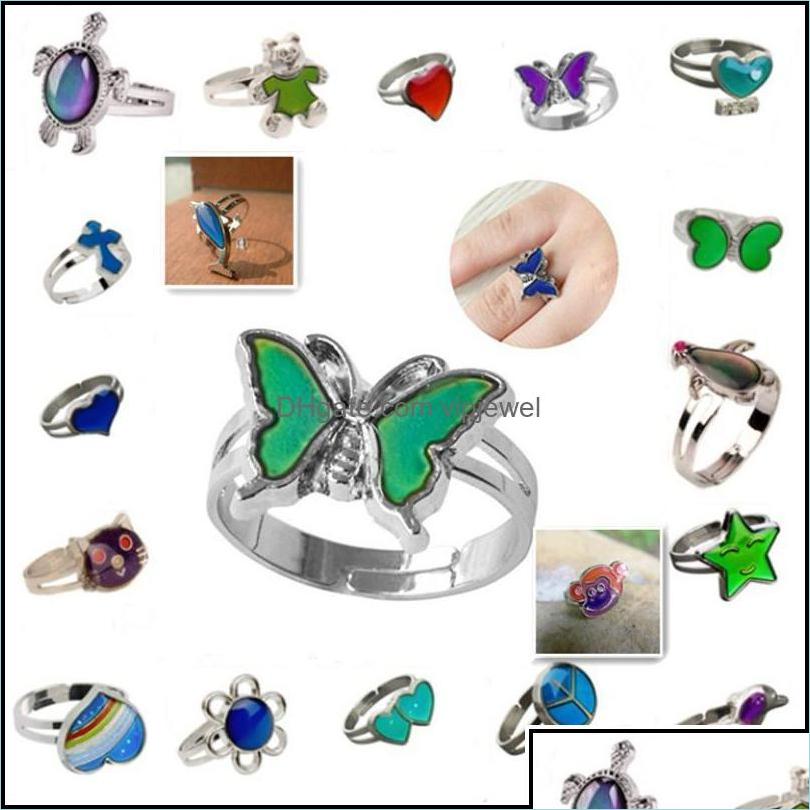 

Cluster Rings Cluster Rings Butterfly Mood Ring Color Change Adjustable Emotion Feeling Changeable Temperature Jewelry For Kids Birt Otvhq
