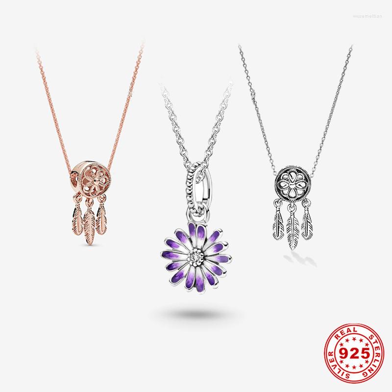 

Pendant Necklaces 2022 S925 Sterling Silver Color Necklace Colorful Dream Fit Original For Women Luxury Jewelry