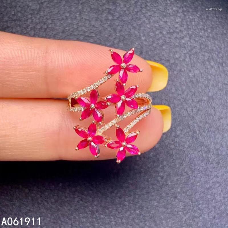 

Cluster Rings KJJEAXCMY Fine Jewelry Natural Ruby 925 Sterling Silver Gemstone Women Ring Support Test Trendy