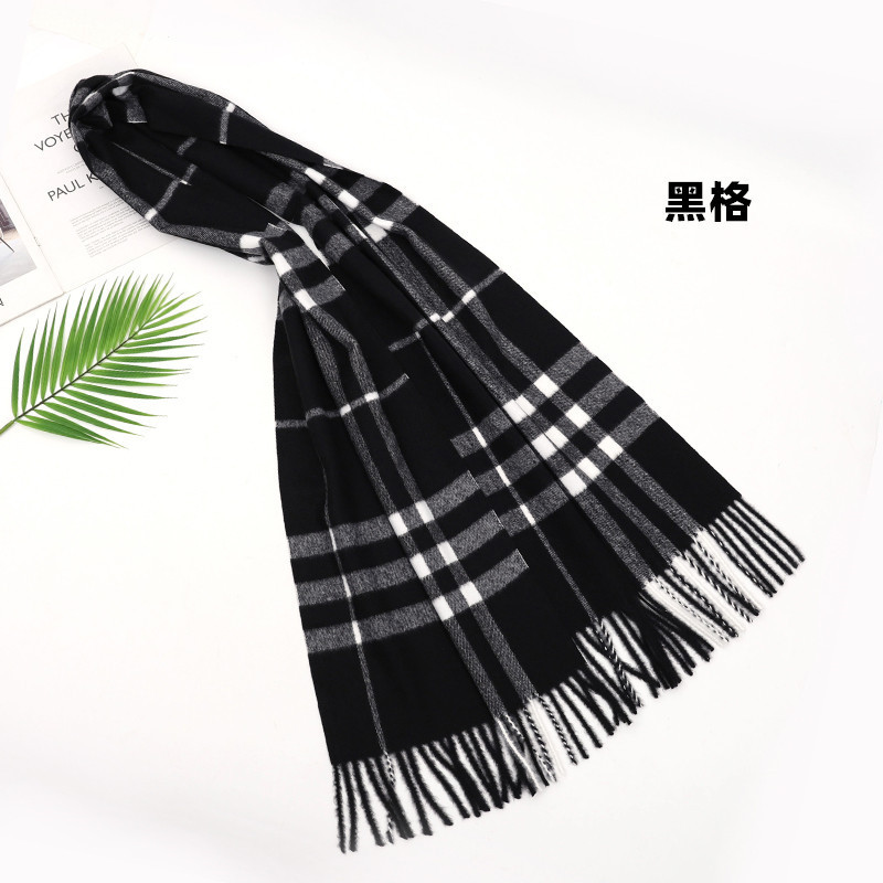 

Quality Plaid Scarf Women's Winter Warm Thickened Classic British Wool Cashmere Scarfs Fall Winter Men Scarf Wholesale