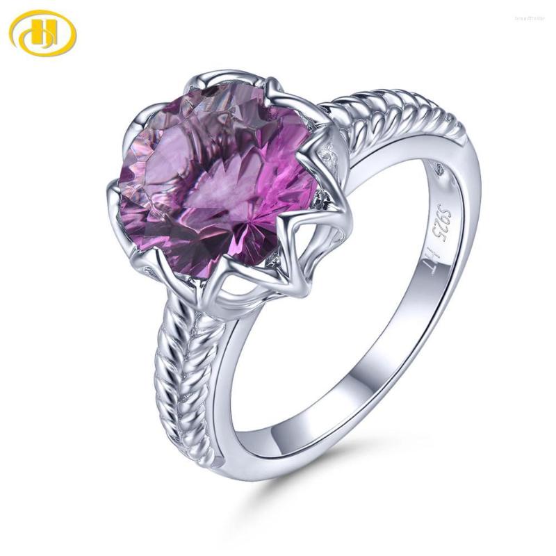 

Cluster Rings Hutang Natural Purple Fluorite 925 Silver Ring 4 S Women Fine Jewelry Fashionable Style Birthday Christmas Gifts