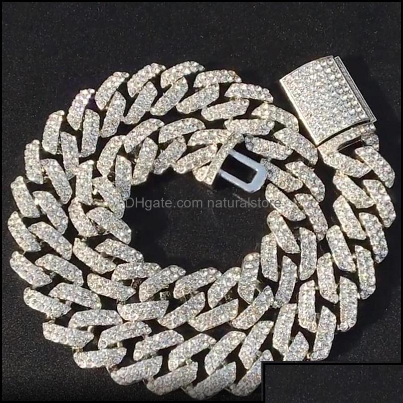 

Chains Chains Necklaces Pendants Jewelry Iced Out Miami Cuban Link Chain Gold Sier Men Hip Hop Necklace 16Inch 18Inch 20Inch 22Inch Ot3Zz