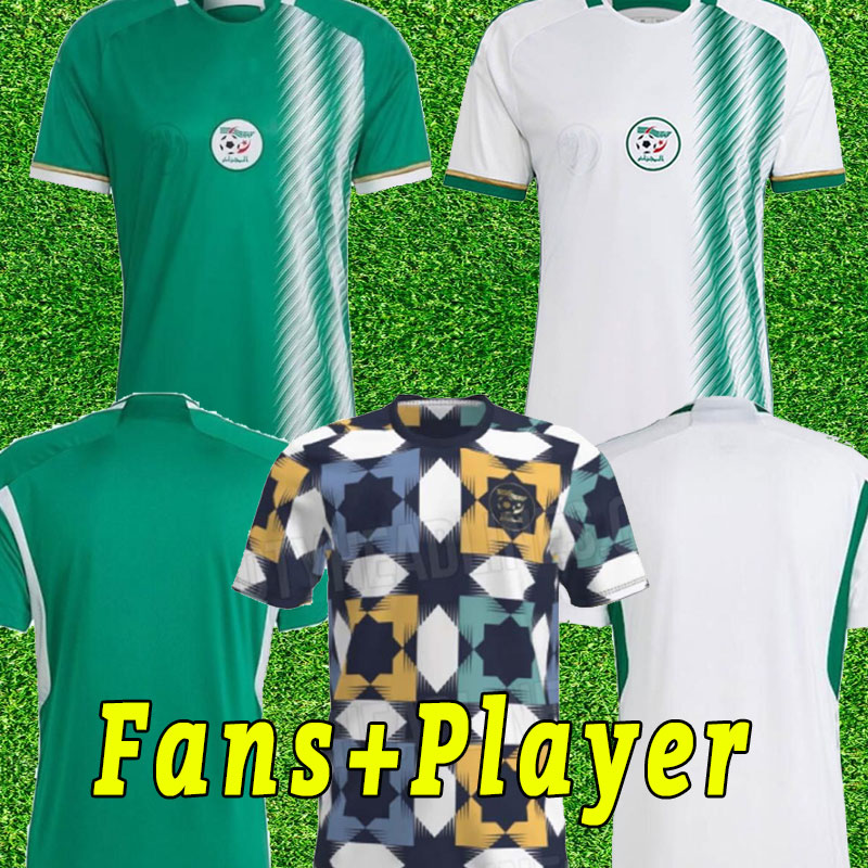 

2022 2023 Algerie soccer jerseys 22 23 Fans Player version MAHREZ BRAHIMI BENNACER 2 Star Algeria special jersey men maillot de football shirts training Uniform, Home