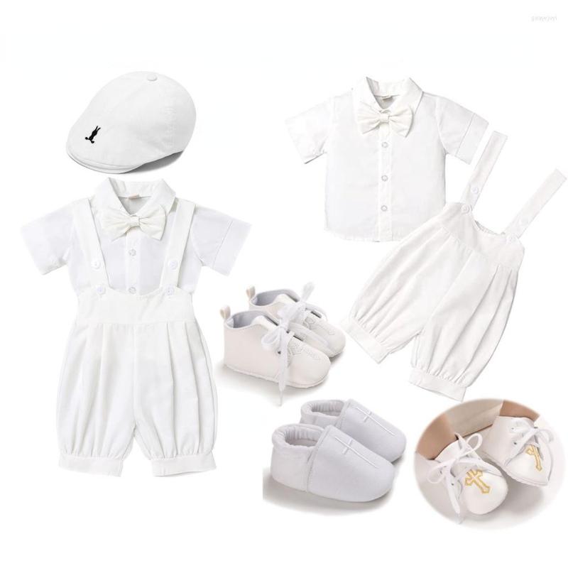 

Clothing Sets Baby Clothes Boys And Girls White Set For Boy Gentleman Suit Tops Pants Shoes Hat 1st Birthday Outfit Christening, A set
