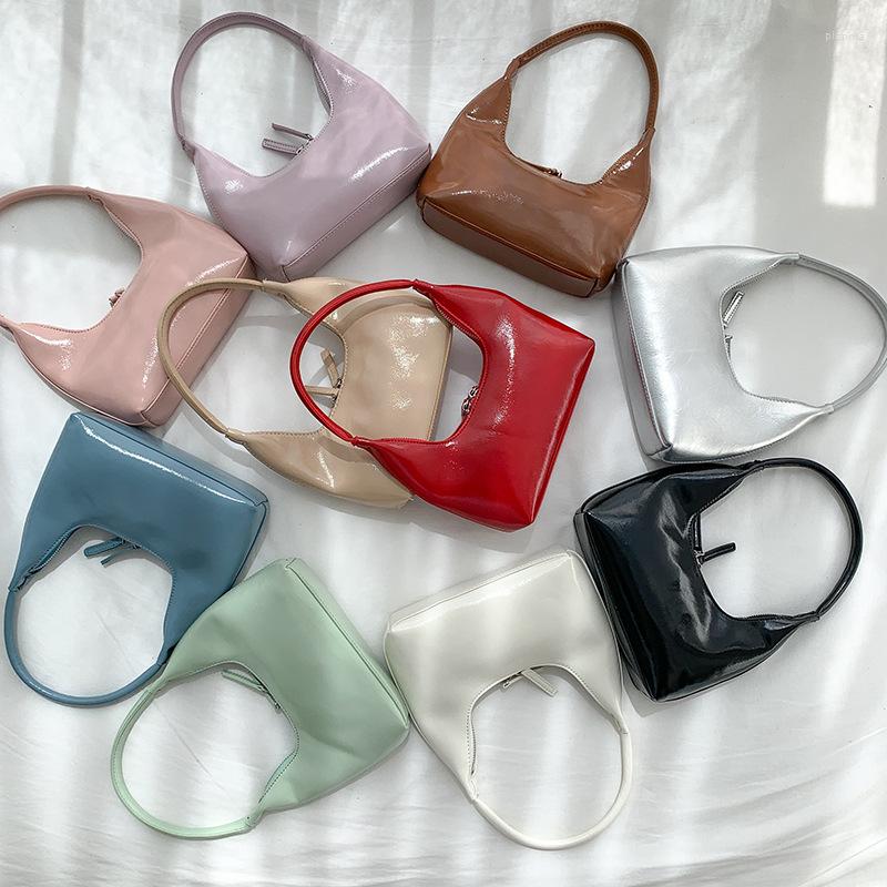 

Evening Bags Korean Ins Women Bag Tote Niche Design Luxury Sense Pillow Versatile Fashion Patent Leather Handbag, Purple