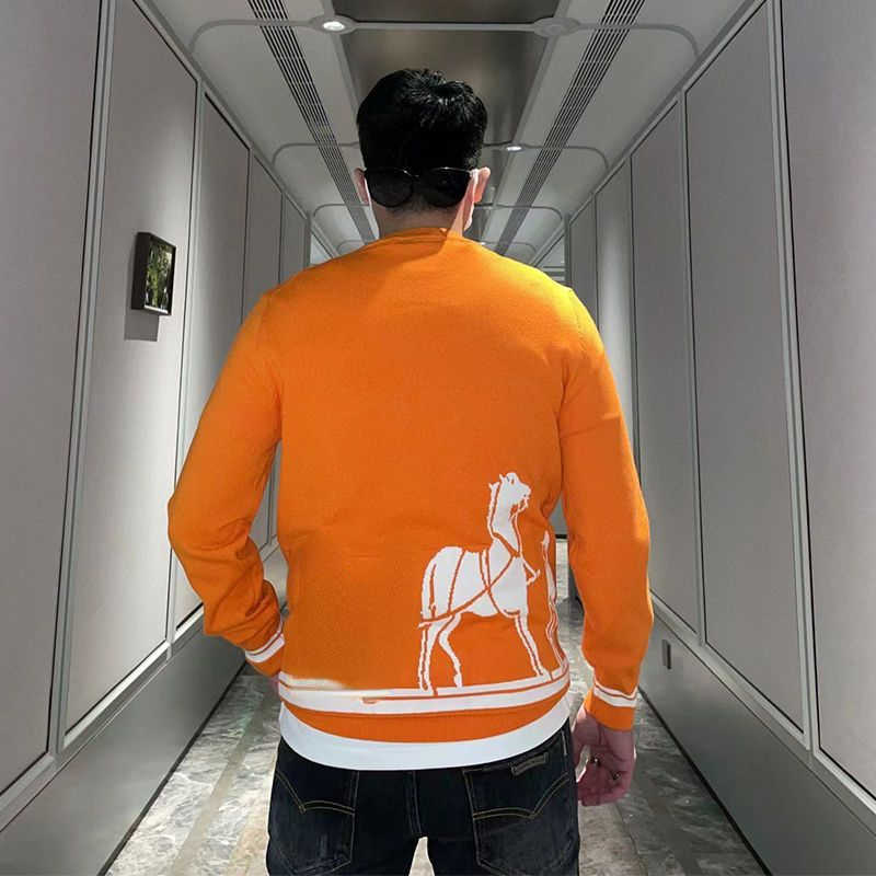 

Luxury mens wool sweater H designer sweaters men women pullover knitting shirt embroidery hoodie casual sweatshirt 008, Blue