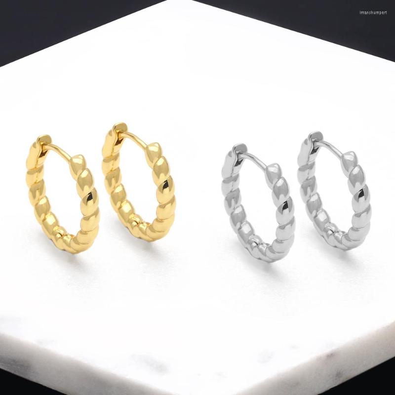 

Hoop Earrings FLOLA 16mm Small Gold Silver Color For Women Polished Twist Hoops Plated Simple Jewelry Ersa149