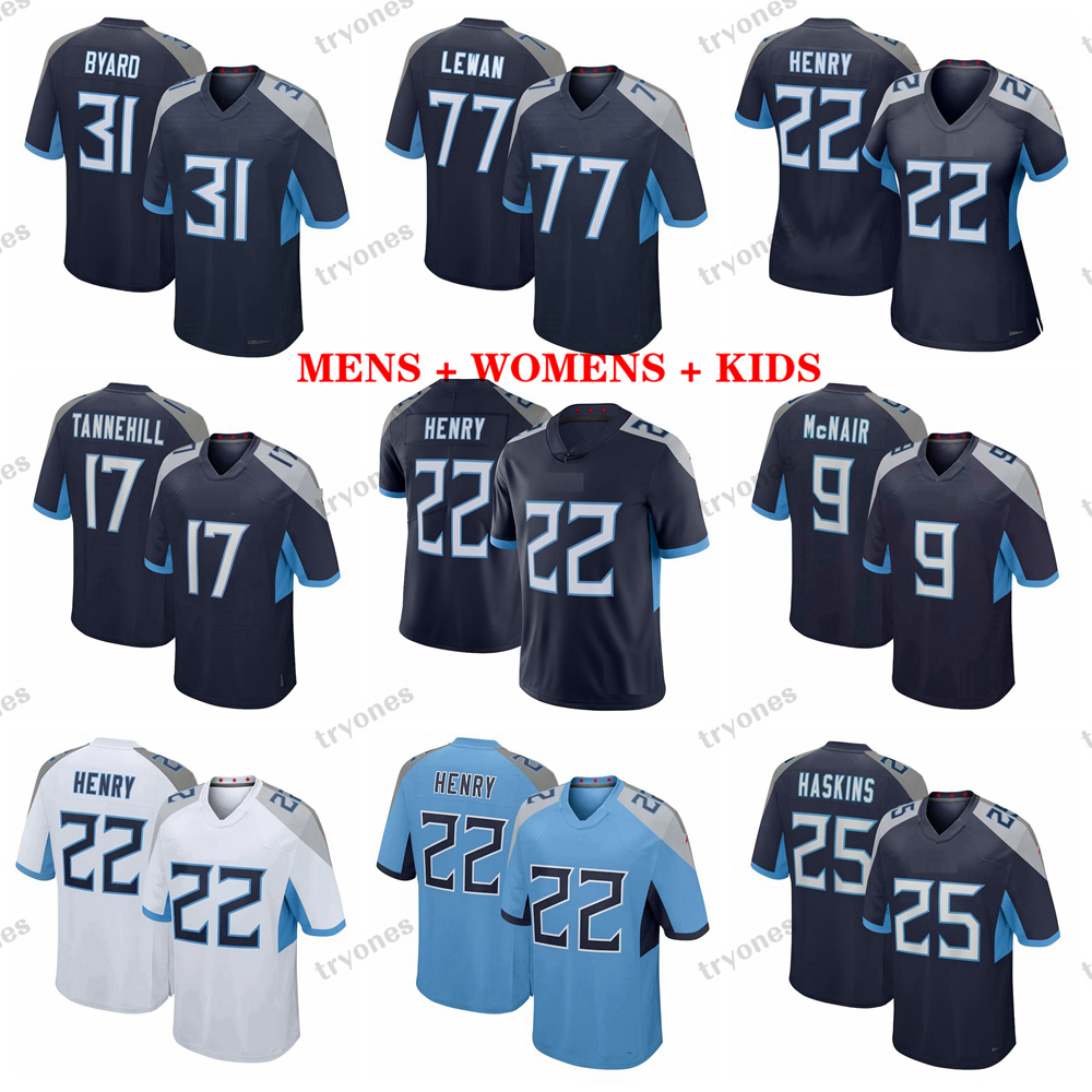 

Mens 22 Derrick Henry Football Jerseys Womens Kids 31 Kevin Byard 17 Ryan Tannehill 9 Steve McNair 77 Taylor Lewan 27 George Malik Willis Simmons Burks Haskins Dupree, Womens s-xxl
