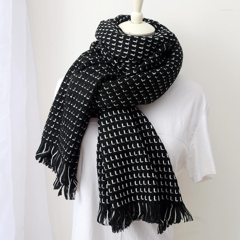 

Scarves Autumn And Winter European American Imitation Cashmere Loose Beard Scarf Thickened Warm Shawl