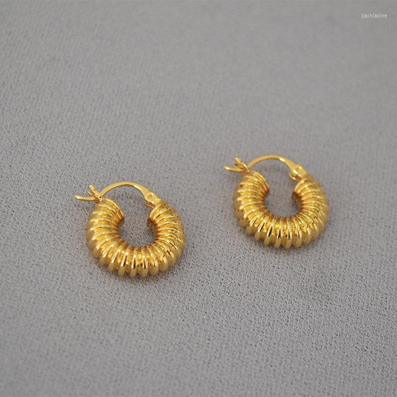 

Dangle Earrings CMajor 2022 Trendy Copper Jewelry 18K Gold Screw Thread Simple Fashion Hoop For Women