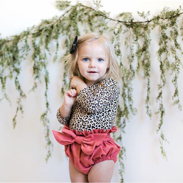

Clothing Sets Kids Fall Spring Toddler Baby Girls Leopard Printed Long Sleeve Rompers Tops Bowknot High Waist PP Shorts Clothes Set