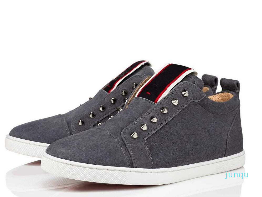 

Designe Men Dress shoes Vontarde Rantulow sneakers red botton Fique A V low-top sneaker calfskin Rivets neoprene sole lace-up sports Thick walking