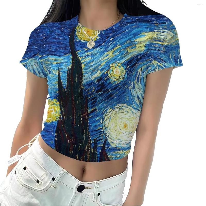 

Women's T Shirts Sexy Lip Print High Waist Slim Women's T-Shirt Round Neck Stretch Women, Black