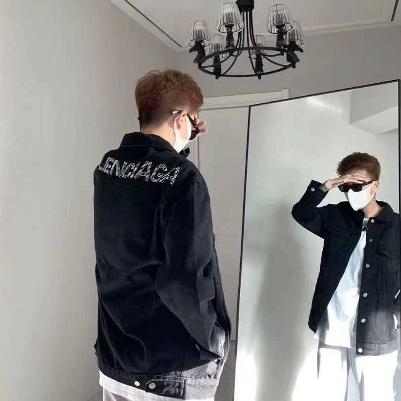 

Summer Jackets Luxury Balencaigass Jeans Spring and Designer 2022 Spirit Boy Foreign Mens Style Coat Student Korean Version Cowboy Man with Diamond, Paris diamond cowboy