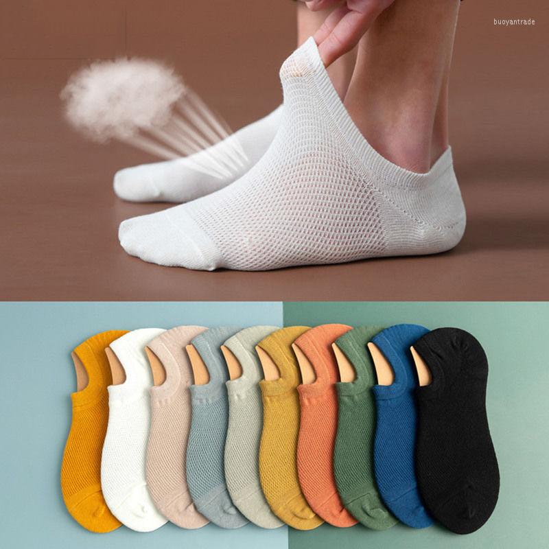 

Men's Socks 5 Pairs Men's Bamboo Fiber Non-slip Silicone Short High Quality Casual Breatheable Anti-Bacterial Man Ankle Men, White