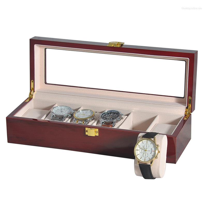

Watch Boxes Display Wooden Box Luxury Storage Men's Jewelry Gifts 2/3/6 Grid