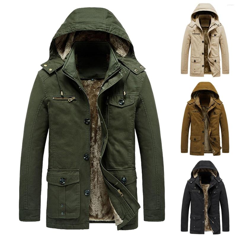 

Men's Vests Stand-up With Pockets Hooded Jacket Casual Plus Velvet Warmth Winter Collar And Coat Cotton Autumn Men Coats Desinger, Black