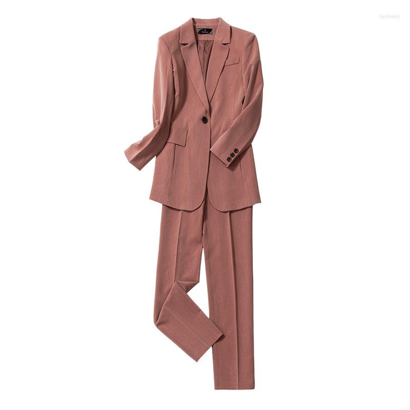 

Women's Two Piece Pants Office Ladies Formal Suit 2022 Autumn Women Fashion Single Button Slim Blazer Set Casual Solid Jacket Coat, Only suit