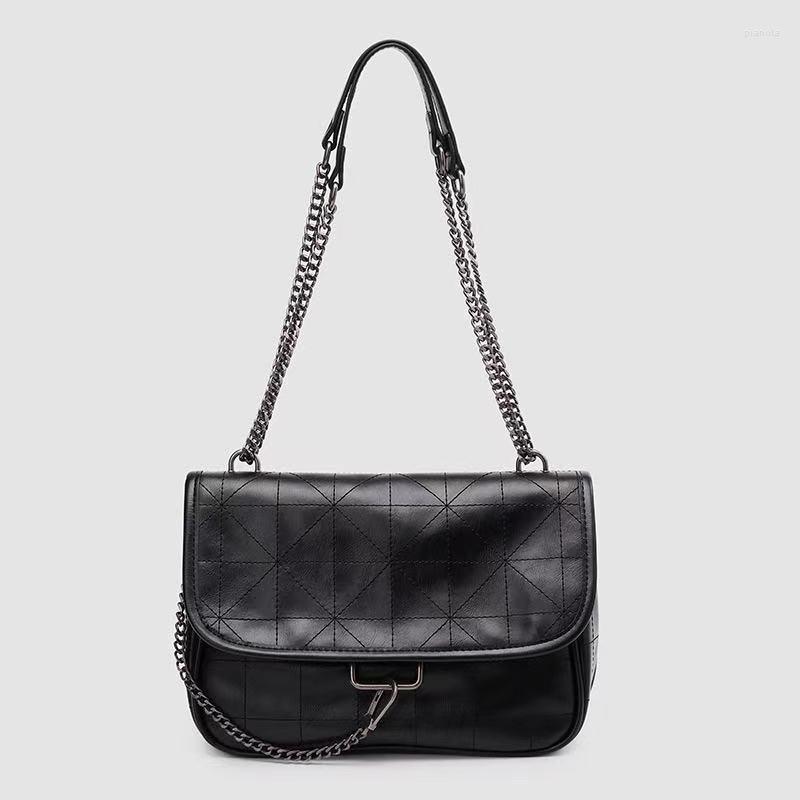 

Evening Bags Rhombus Black Rock Soft Flap Single Shoulder Crossbody Pack Chain Bag Luxury Handbags For Woman PU Leather Messenger, White