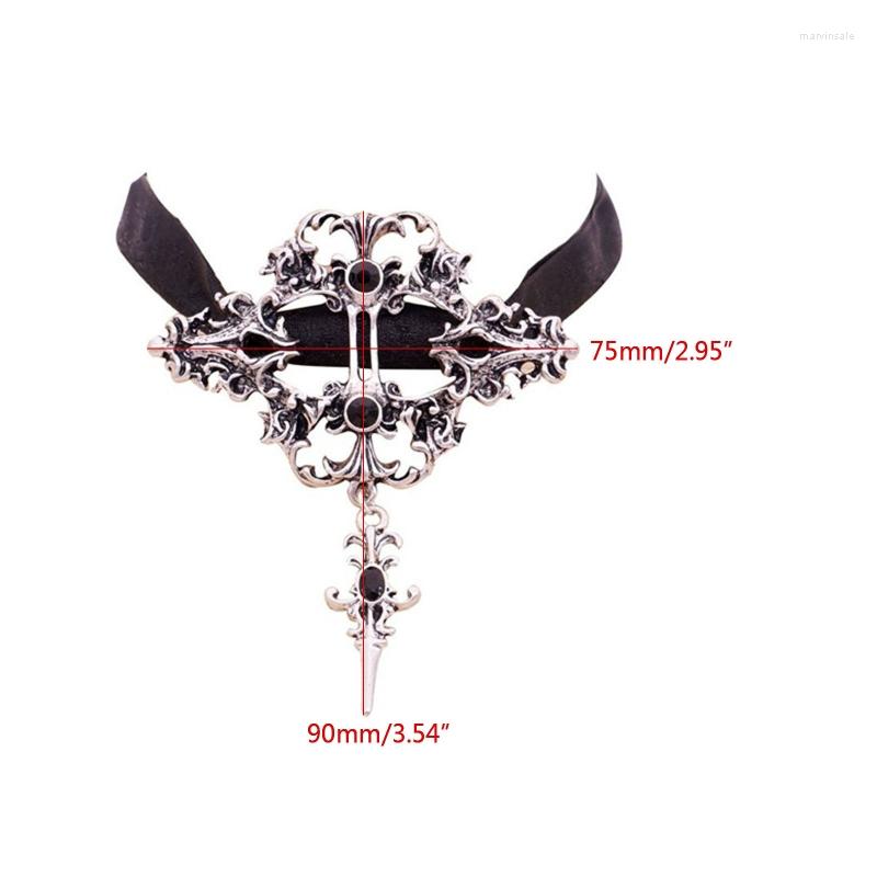 

Chains Gothic Choker Necklace Black Lace For Women Jewelry Halloween VAMPIRE Decor