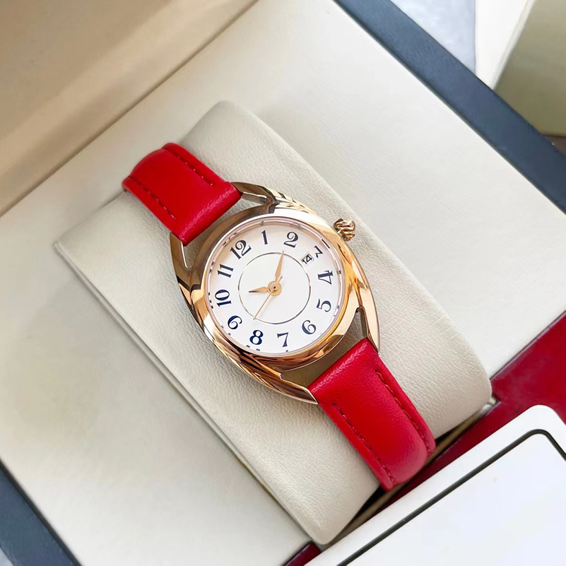 

New women's luxury watch All imported quartz movement fine steel case Carefully polished leather strap, Freight difference