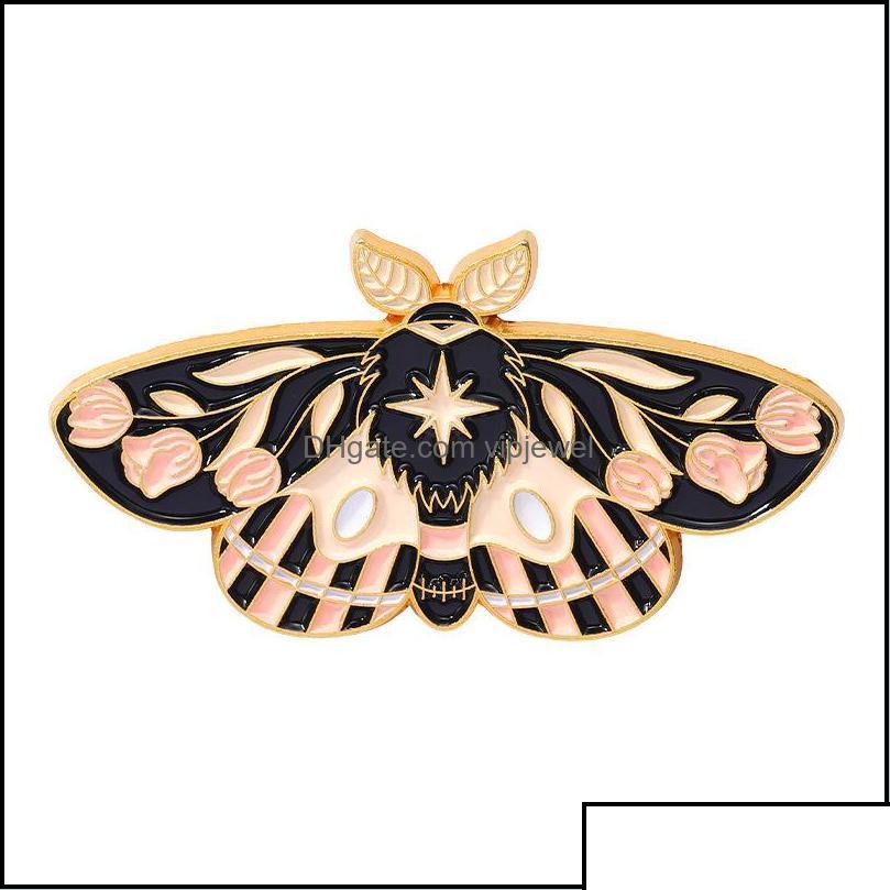 

Pins Brooches Pins Brooches Jewelry Cartoon Butterfly Moth Brooch Unisex Alloy Animals Series Lapel Flower Leaf Moon Enamel Cor Bad Otsvr