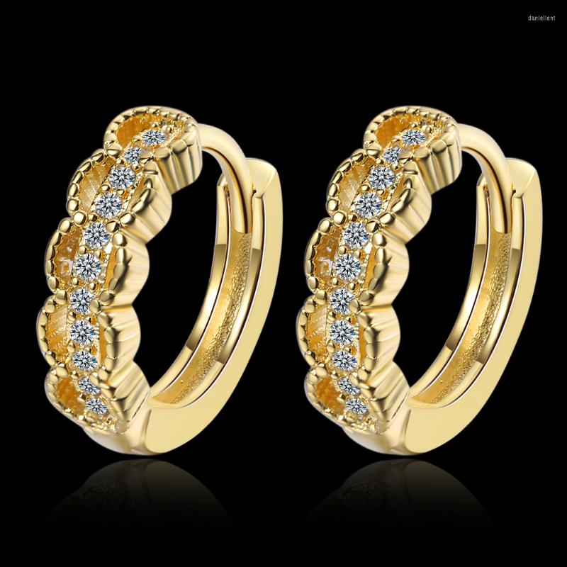 

Hoop Earrings BIGLNY 925 Silver Inlaid Zircon 14K Gold Ear Buckle Woman Charm Jewelry Gift Small RomanticLove Wholesale