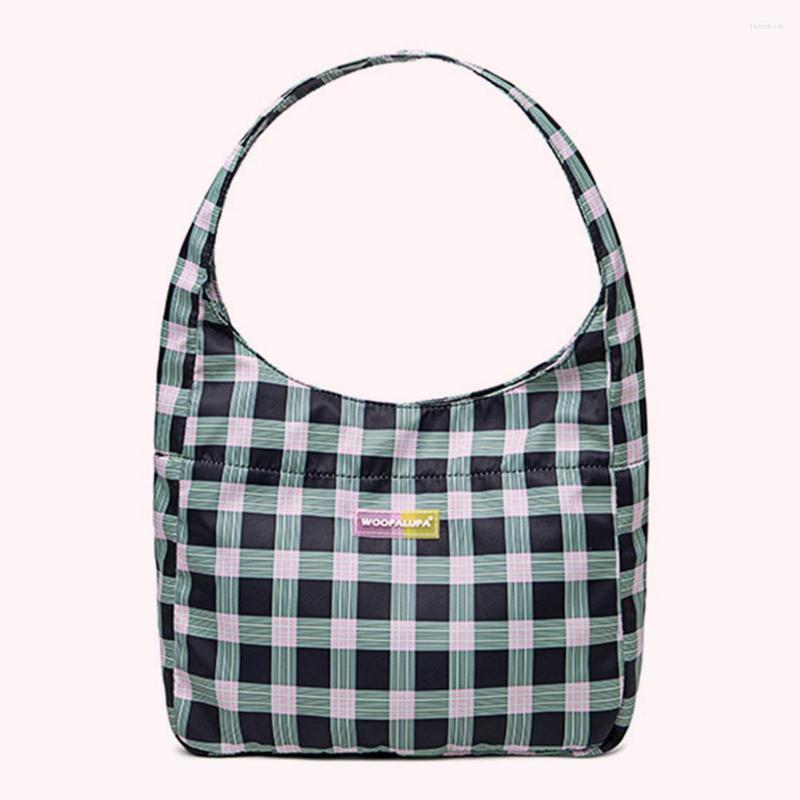 

Evening Bags Plaid Grid Female Shoulder Fashion Messenger Large-Capacity Casual Soft Strong Handle For Girls Street Traveling, Yellow