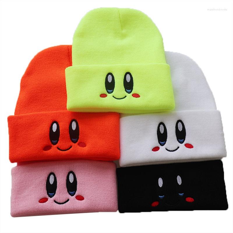 

Berets Eye Embroidery Crimping Girl Autumn Winter Beanie Hat Keep Warm Unisex Aldult Cartoon Knitting Skull Cap Ski, 01