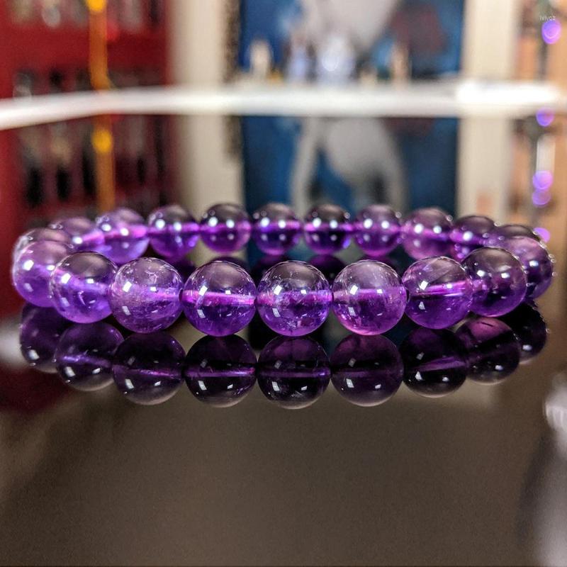 

Strand MG1151 10 MM Natural Amethyst Bead Bracelet For Men High Quality Gemstone Energy Jewelry