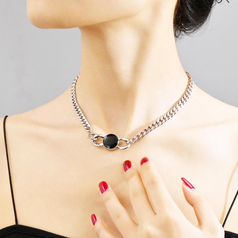 

Choker Fashionable Silvery Clavicle Chain Collar Necklace For Women Punk Goth Aesthetic Cute Classic Female Fashion Jewelry Gift