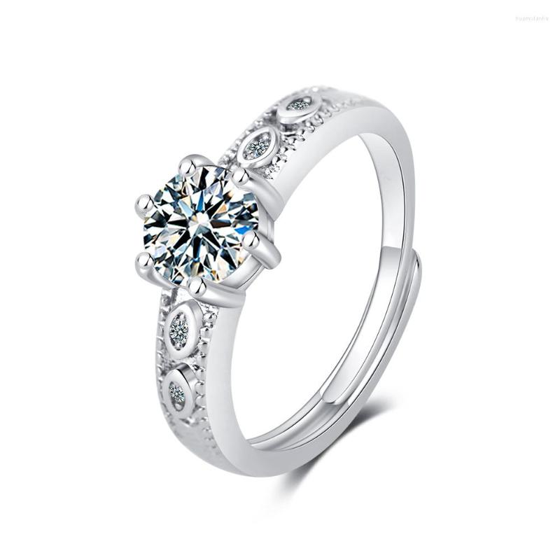 

Cluster Rings Vintage Celtic 925 Sterling Silver Engagement Ring Cubic Zirconia Promise Simulate Diamond For Women Jewelry