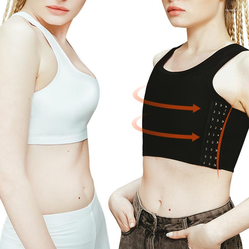 

Bustiers & Corsets -6XL Tomboy Les Lesbian FTM Trans Mesh Short Chest Binder Women Flatten Breast Cosplay Shaper Corset Vest Tank Tops Plus, Black