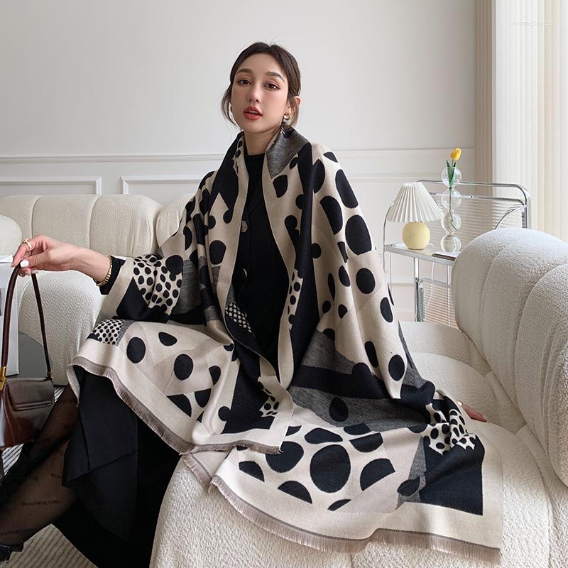 

Scarves Winter Scarf Women Soft Cashmere Warm Pashmina Casual Dot Print Wrap Thick Long Shawl Bufanda Stoles Hijabs