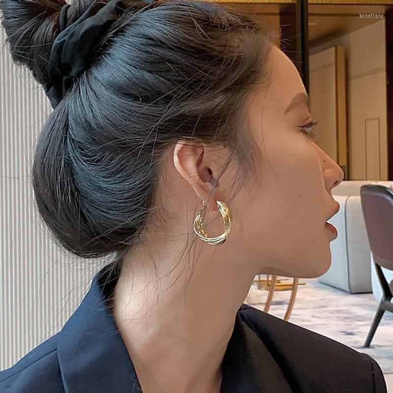 

Hoop Earrings Trend Geometric Gold Color Exaggerated Round INS For Women Girls Simple Punk Gift Party Jewelry Wholesale