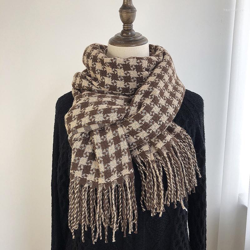 

Scarves MoriBty Winter Plaid Scarf Women Luxury Design Imitation Cashmere Tassle Shawl Wraps Large Warm Pashmina Hijab Bufandas For Men