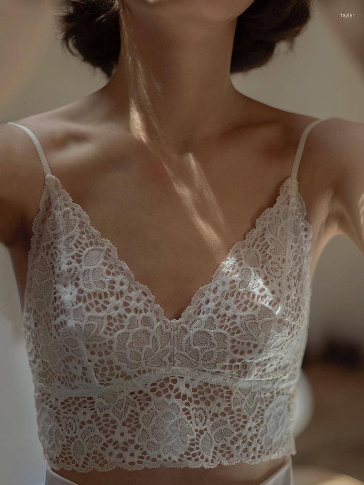 

Camisoles & Tanks Sexy V-neck Spaghetti Strap Women Lace Tops Elegant Female Tank Summer Solid Streetwear White, Black