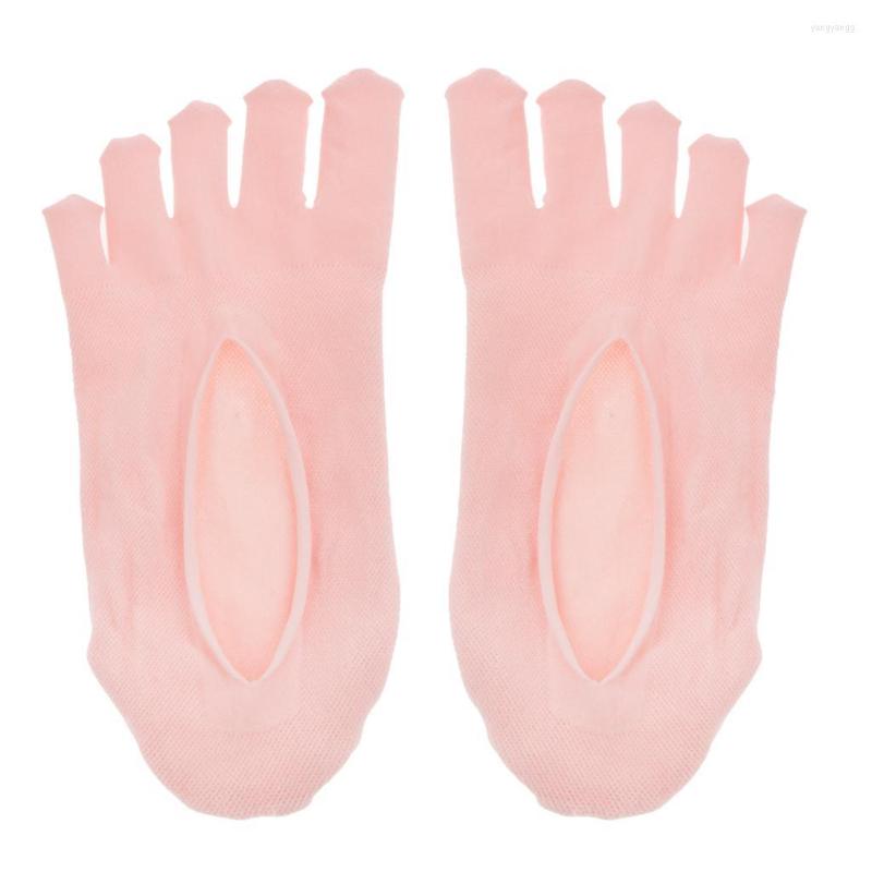 

Women Socks Solid Color Five Toes Pink Boat Women's No Show Ankle, Picture shown