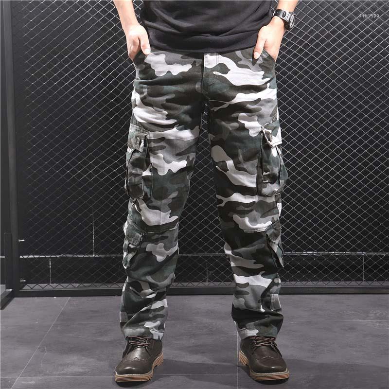 

Men's Pants Men's Cargo Men Casual Camo Multi Pockets Military Tactical Hip Hop Joggers Streetwear Pantalon Homme, Black