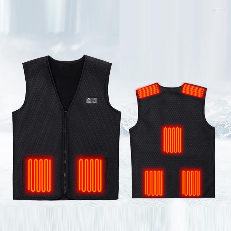 

Women's Vests 2022 Rechargeable Heated Ladies USB Power Bank Carbon Fiber Waterproof Battery Heating Jacket For Women, Black single control