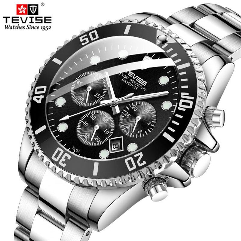 

Top Luxury Brand TEVISE Men Automatic Mechanical Watches Full Steel Military Business Mristwatch Male Clock Relogio Masculino322E, No send watch for shipping