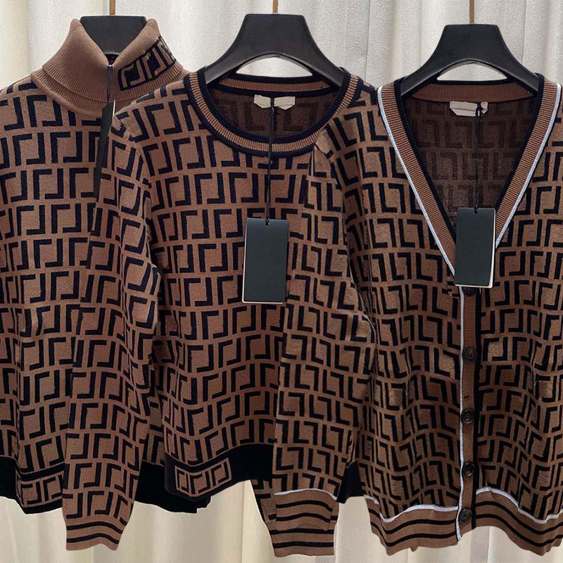

Women's Knits Cardigan Sweaters Long Sleeve Tees Classic Designer Full Print Cardigans Sweater Woman High Elasticity Knit Outerwear
