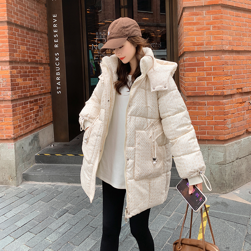

New fashion down jacket mid-length cotton clothing winter versatile cotton outerwear, Blue