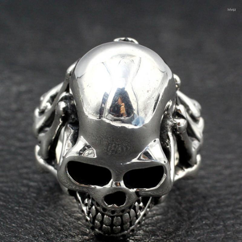 

Cluster Rings BIKER ROCKER SKULL SKELETON GOTH 925 STERLING SOLID SILVER MENS RING A3187
