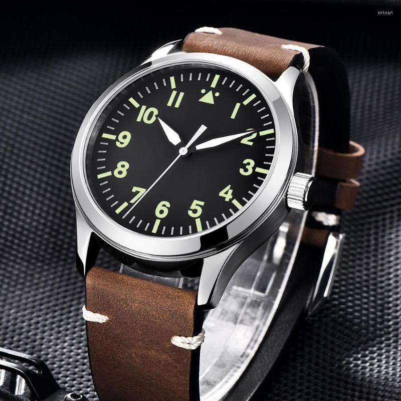 

Wristwatches Nylon Military Men Automatic Sport Design Clock Sapphire Lume Leather Self Wind Mechanical Wrist Watches, 2027b-spb
