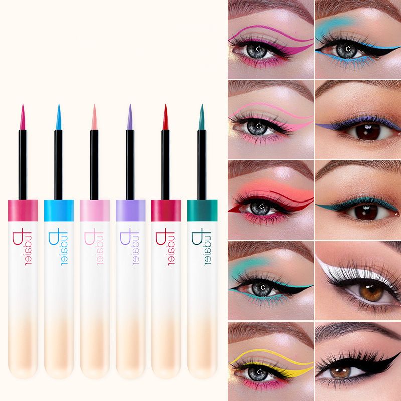 

Pudaier Colorful Liquid Eyeliner Pen Eye Makeup Waterproof Quick-drying Smooth Matte Ultra-fine Eye Liner Portable Cosmetics, 12 colors
