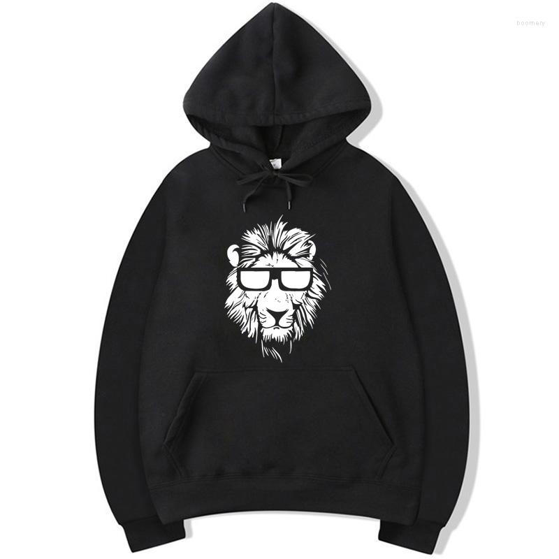 

Men' Hoodies XIN YI Fashion Brand Men Funny Lion Design Printing Spring Autumn Loose Male Hip Hop Top Man Pullover, Black-2018294