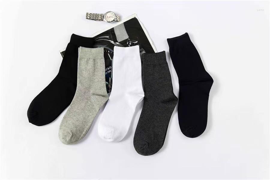 

Men's Socks 5 Pairs/Lot Solid Color Cotton Casual High-Quality Classical Business Sport Couple Breathable Male, As photo