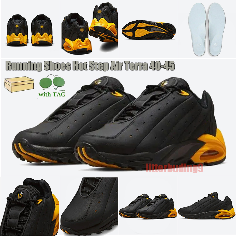 

Running Shoes Sports Trainers Sneakers Black Yellow Triple White Hot Step Air Terra Women Mens Shoe, Triple black 40-45