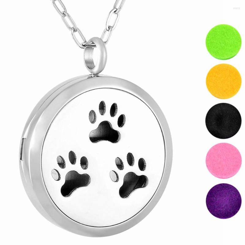 

Pendant Necklaces IJP0135 Fashion Jewelry Necklace Dog Perfume Locket Essential Oil Diffuser